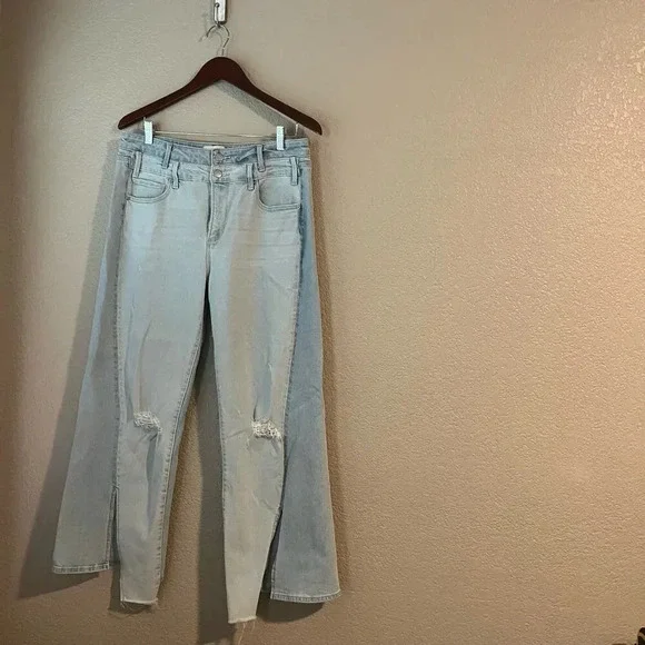 Driftwood Cece Jeans Split Hem Straight Leg High Waist 30 27 - Picture 5 of 10